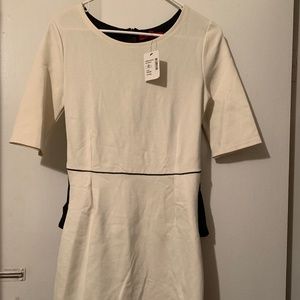 New Saks Fifth Avenue Peplum Dress, black/white